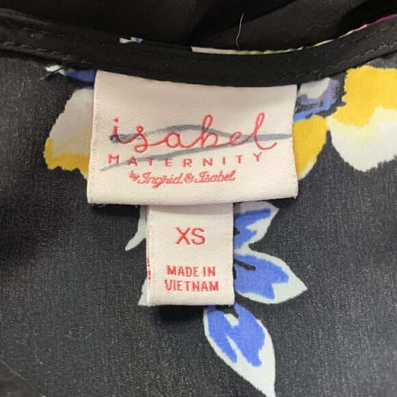 Isabel Maternity Black Floral Top Sz XS - Picture 3 of 4